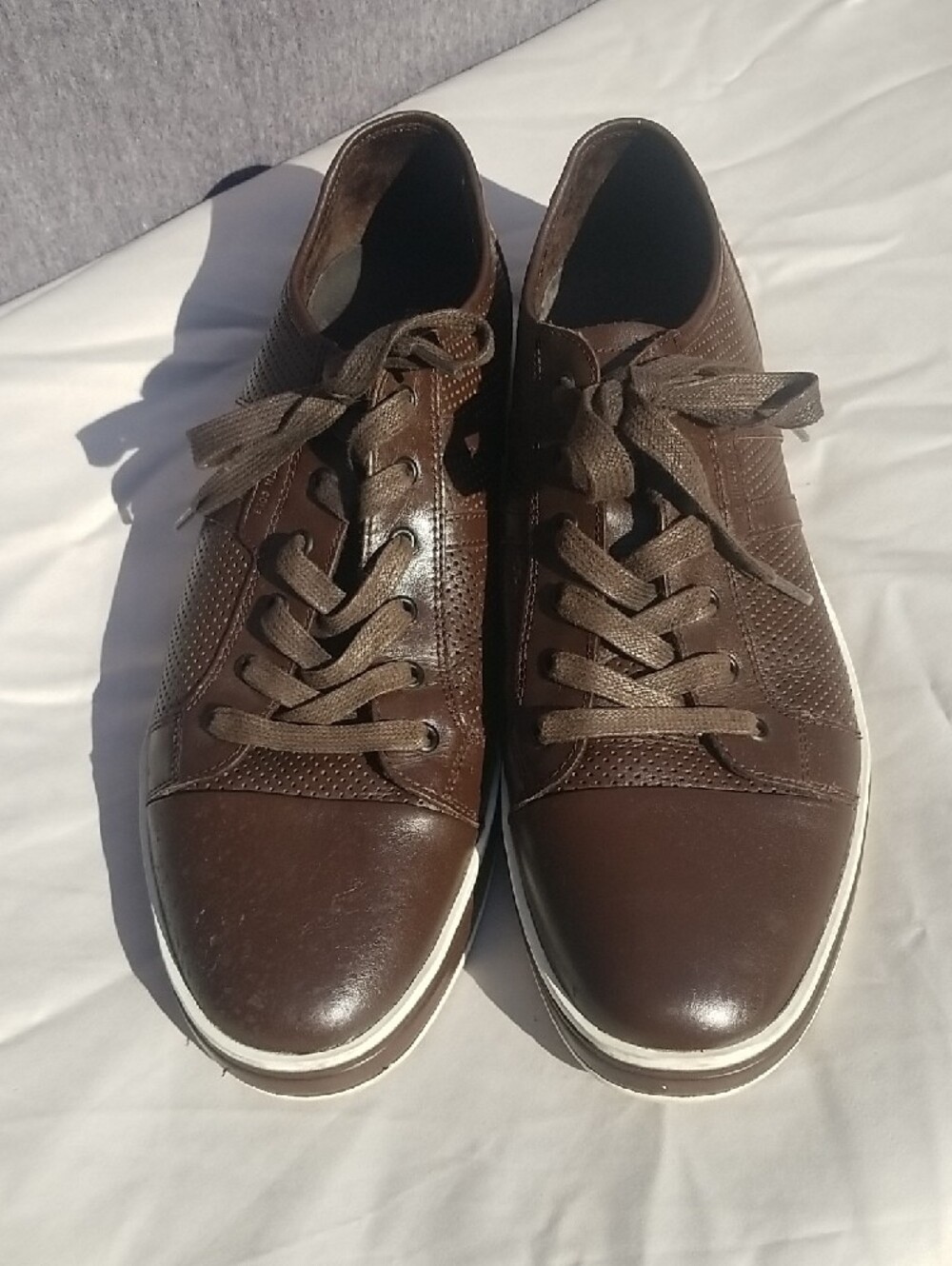 Kenneth Cole Right On Cue Brown Casual Lace-Up Sneakers Men's 11M